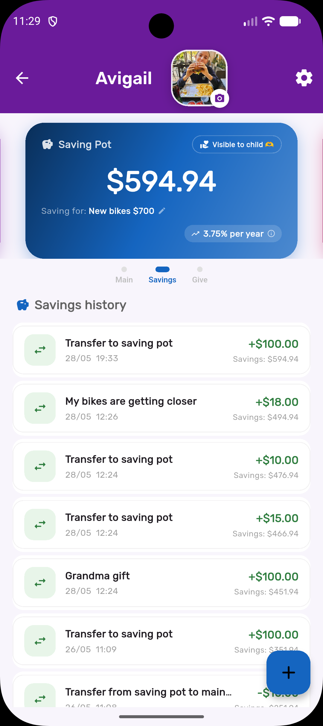 Savings Pot with Interest